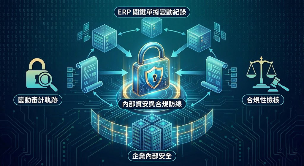 利用 ERP 關鍵單據變動紀錄，構築企業內部資安與合規的堅實防線01